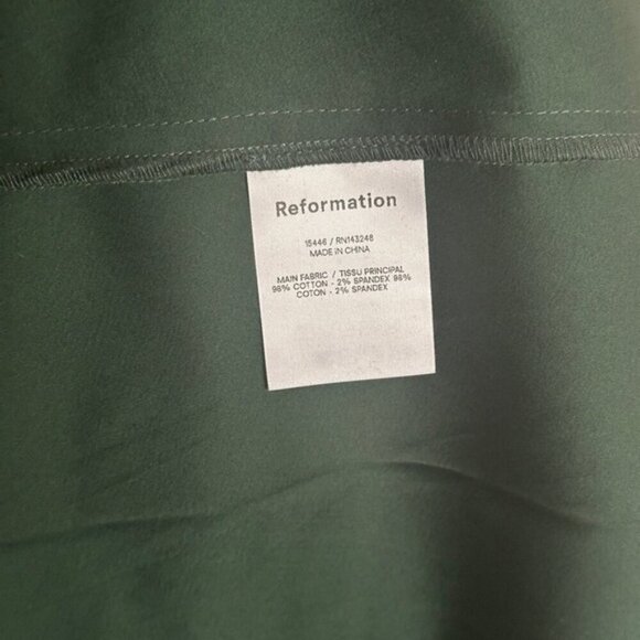 NEW Reformation Lissa Cotton Midi Dress Forest Green Removable Strap | US 4 UK 8 - Picture 11 of 14